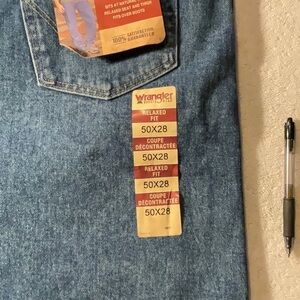 Wrangler Blue Jeans - 50 x 28 - Wrangler Rugged Wear